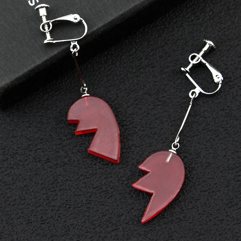 JOJOS Bizarre Adventure Anime Jean Pierre Polnareff Broken Heart Drop Earrings Cosplay Jewelry For Women Gift