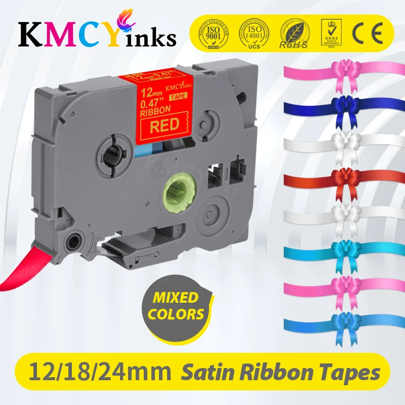 

12/18/24mm Label Tape for Brother Satin Ribbon Tape RE34 RN34 R234 RW34 R231 for Brother PT Label Maker PT-D210 PTH110 Labeller