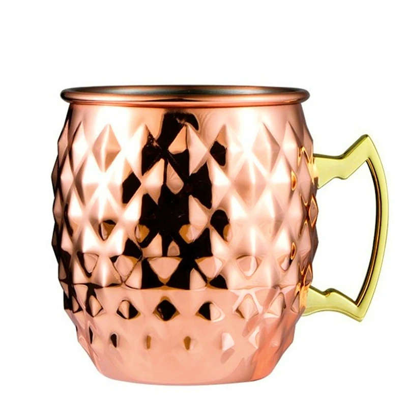 

1pcs 550ml Moscow Mule Copper Mugs - Stainless Steel Metal Cocktail Mug Cup for Beer Wine Coffee Tazas Drinkware Barware