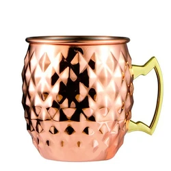 1pcs 550ml Moscow Mule Copper Mugs - Stainless Steel Metal Cocktail Mug Cup for Beer Wine Coffee Tazas Drinkware Barware