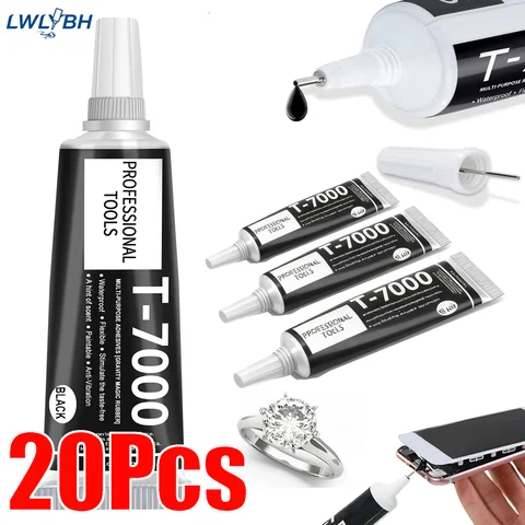 Bilashmart T7000 Black Glue Repair Mobile Screen Glue Waterproof Jewelry Craft Glue Liquid Super Strong Adhesives Multipurpose DIY Glue