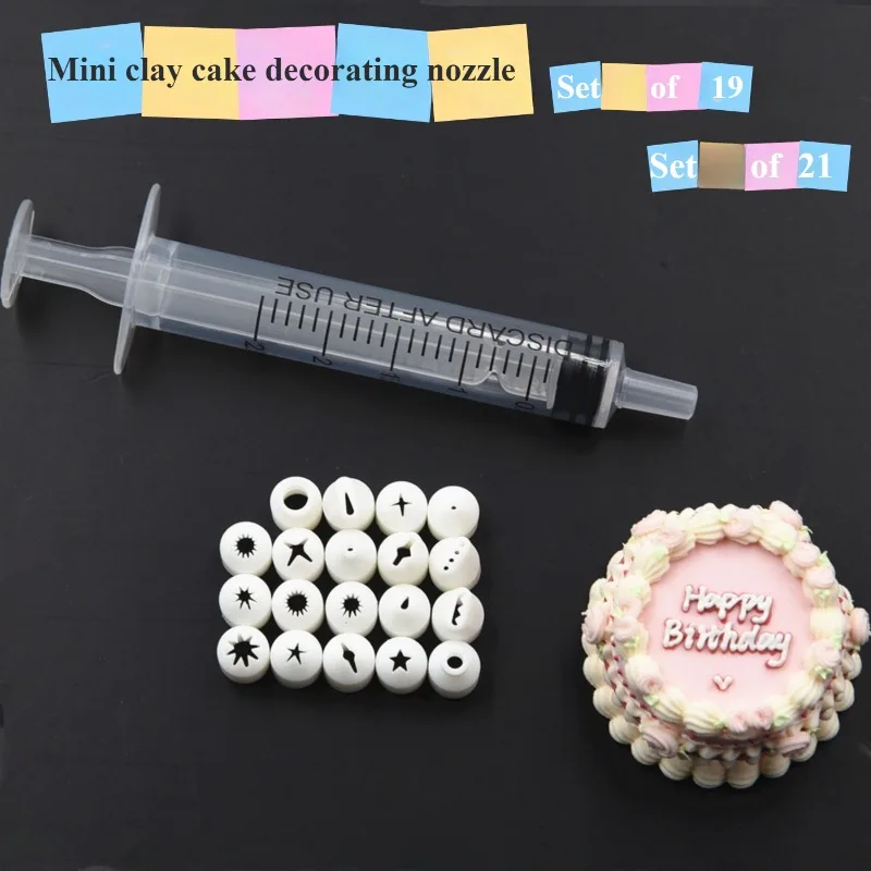 21 Piece/set Mini Ultra Light Clay Cake Decorating Nozzle DIY Polymer Clay Sculpture Model Simulation Cake Decorating Accessorie