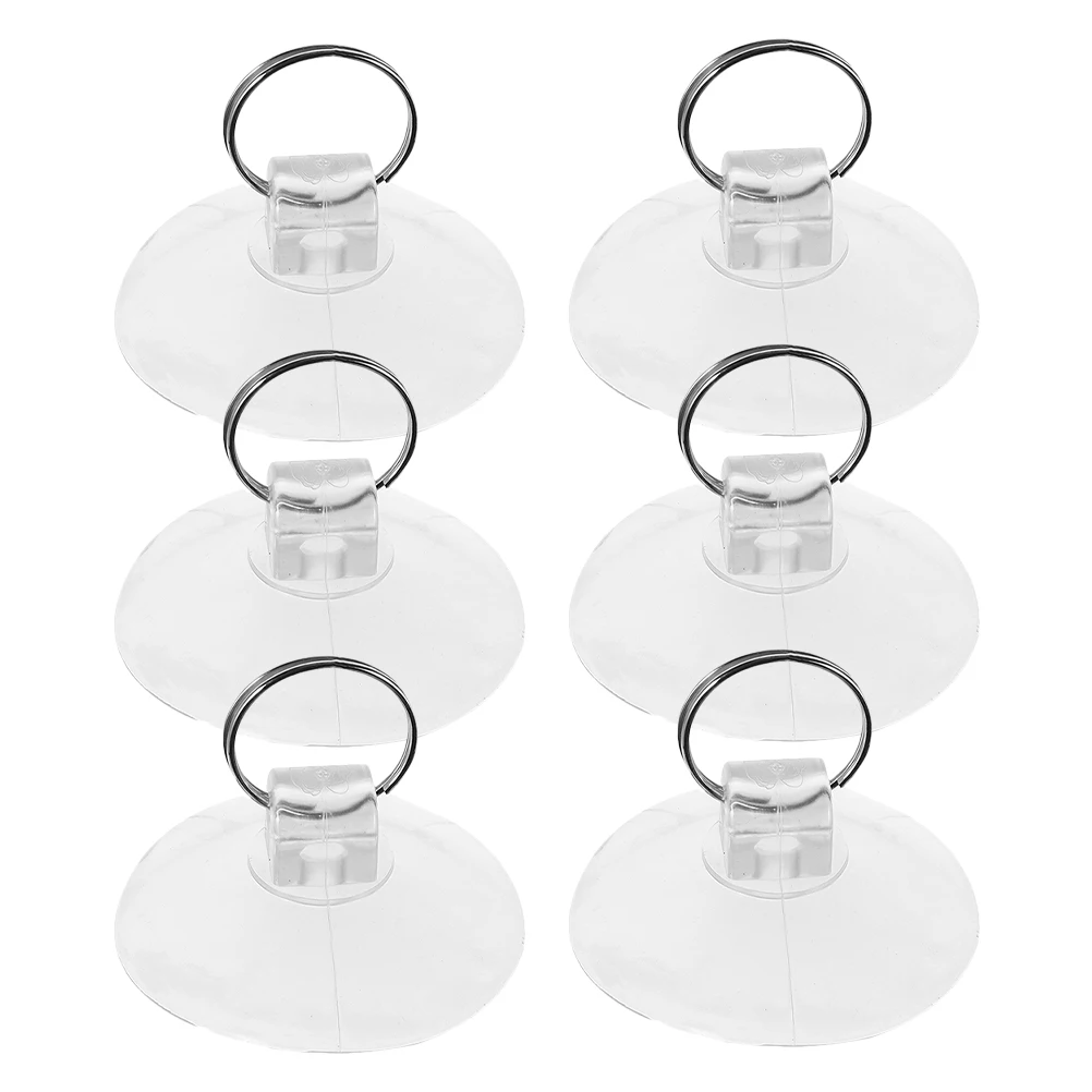 6 قطعة خطاف شفط الزجاج الشفاف المطاط شفط كأس السنانير للمنزل قوة قوية لا أثر الحمام المطبخ تخزين معلقة #2