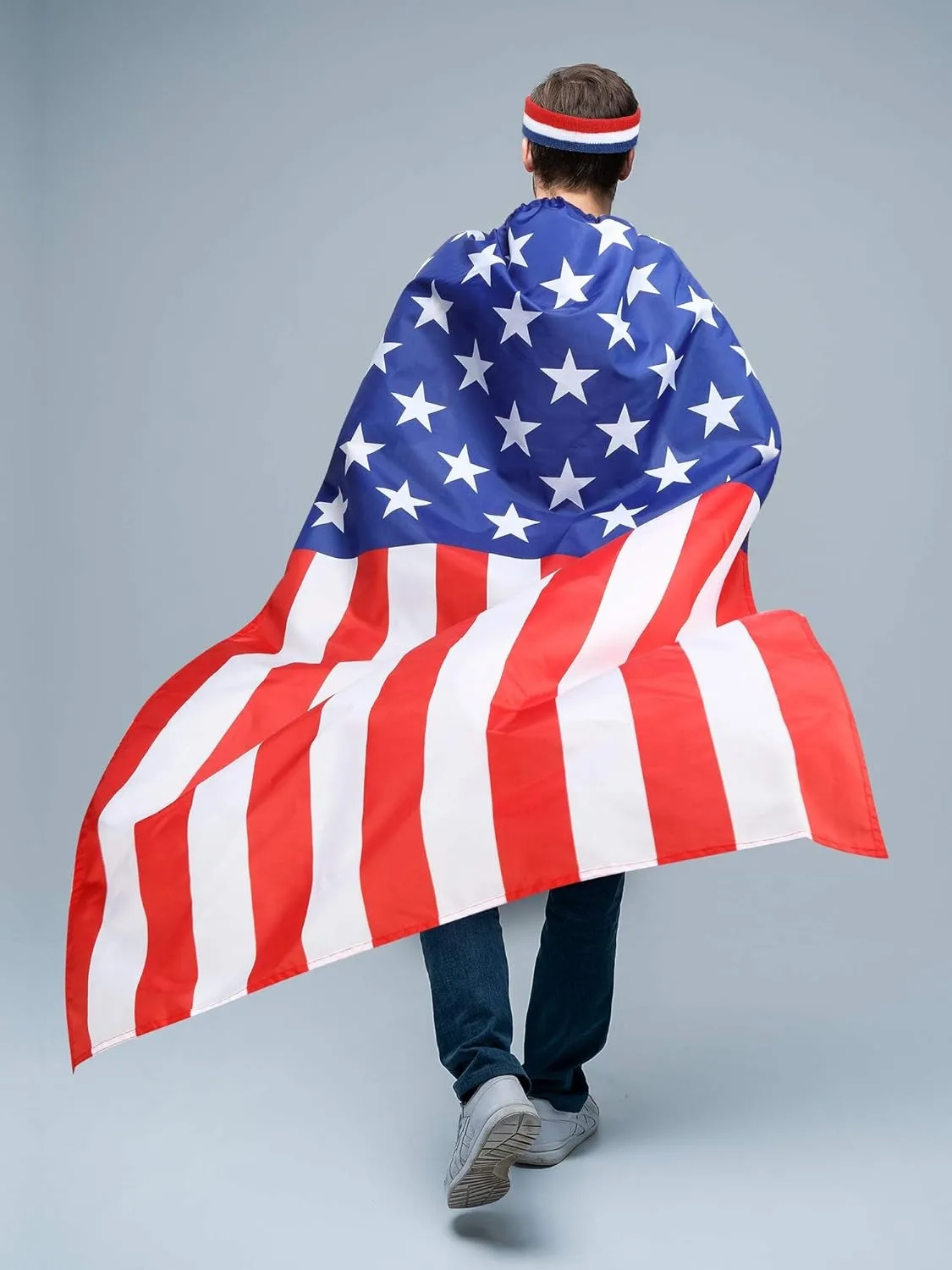 زي الهالوين الأمريكي للرأس، نظارات شمسية كلاسيكية للولايات المتحدة الأمريكية في الثمانينيات وعصابة رأس علم للاحتفال بعيد الاستقلال في الرابع من يوليو #6