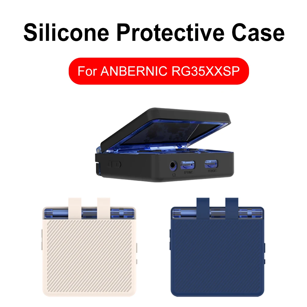 Silicone Protective Case for ANBERNIC RG35XXSP Retro Handheld Game Console Protective Cover Anti-Scratch Solid Color Case