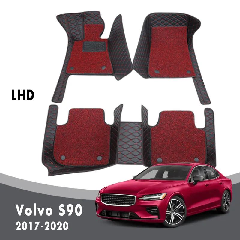 

Luxury Double Layer Wire Loop Car Floor Mats Carpets For Volvo S90 S 90 2023 2022 2021 2020 2019 2018 2017 Interior Accessories