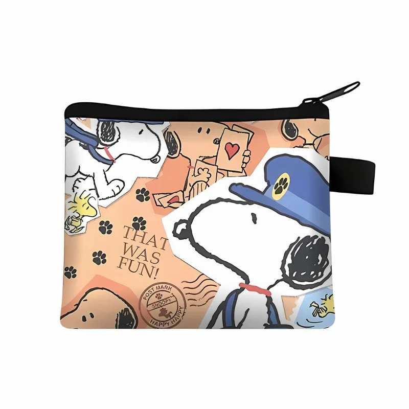 Snoopy Coin Purses Anime Polyester Wallets Fashion Kawaii Portable ID Card Holders Mini Key Storage Bags Kids Birthday Gift New