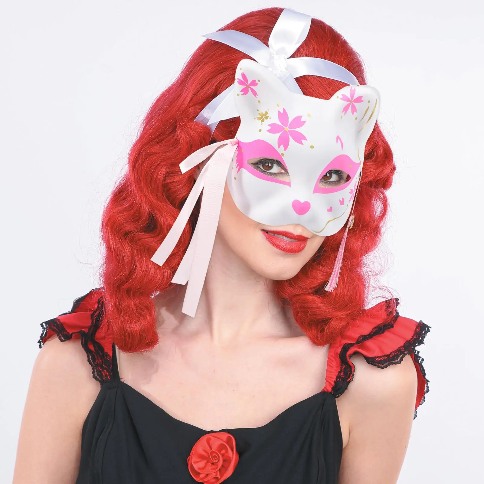 2 pezzi Maschere per gatti in stile giapponese Costumi da festival leggeri e confortevoli Accessori per cosplay anime Grandi regali