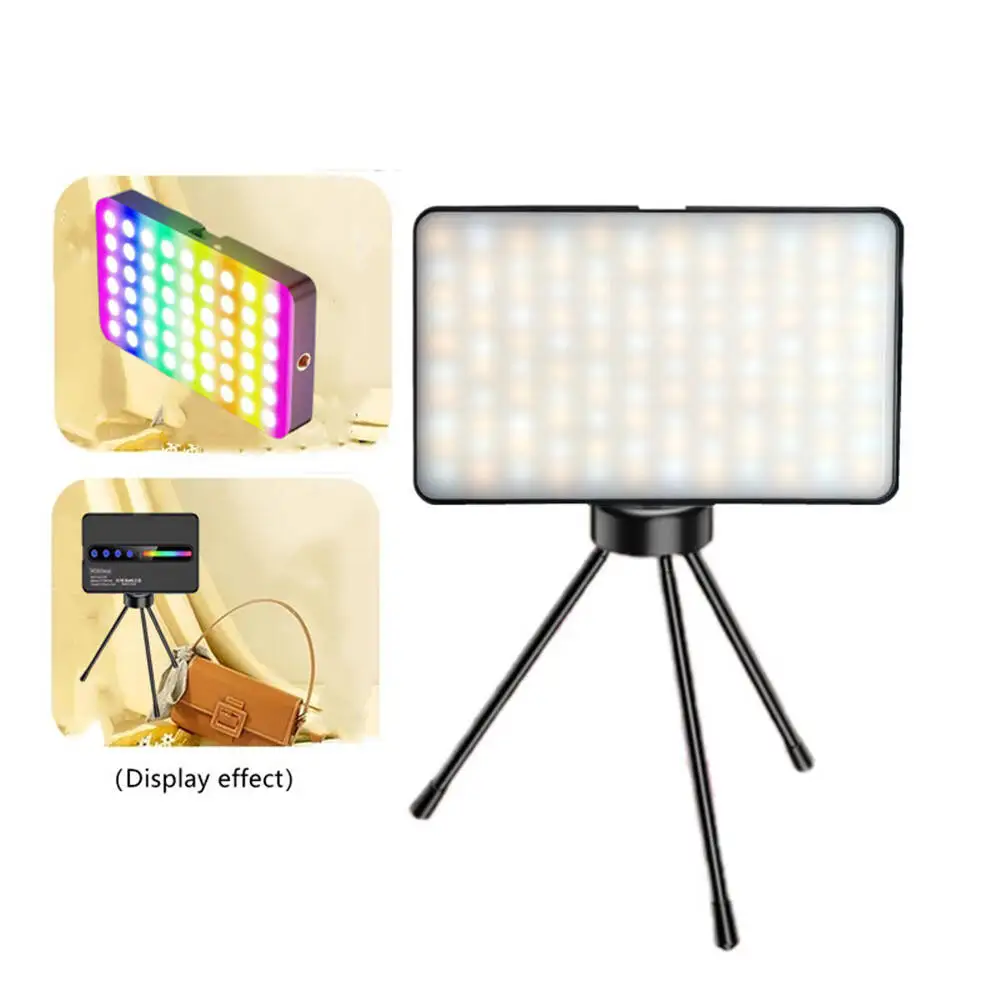 MEUYAG RGB Video Light With Display Screen Mini Fill Camera Light Selfie Lighting Rechargeable Dimmable Hot shoe mouth