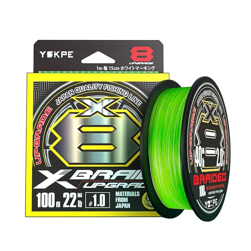 New JAPAN 500M 300M X8 PE UPGRADE Sinking Type Braided Fishing Line 14LB-80LB Green High Stength PE Liner Carp Bass Fishing Reel