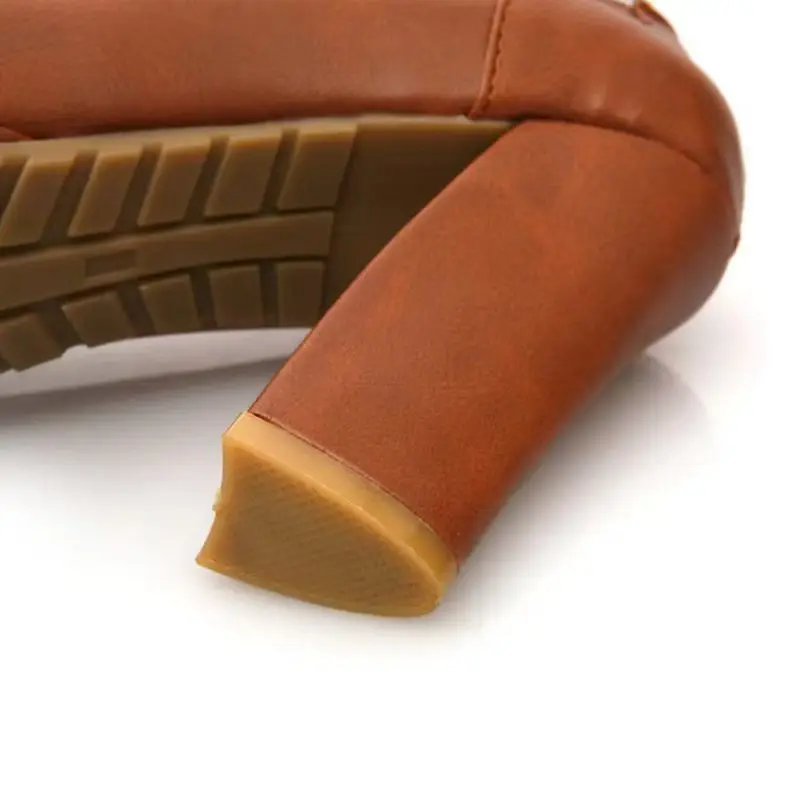 حذاء ماري جينس للسيدات من ORCHA LISA مع فيونكة بمقدمة مستديرة 11 سم وكعب عالي وحزام بإبزيم أسود مقاس كبير 43 نمط لطيف