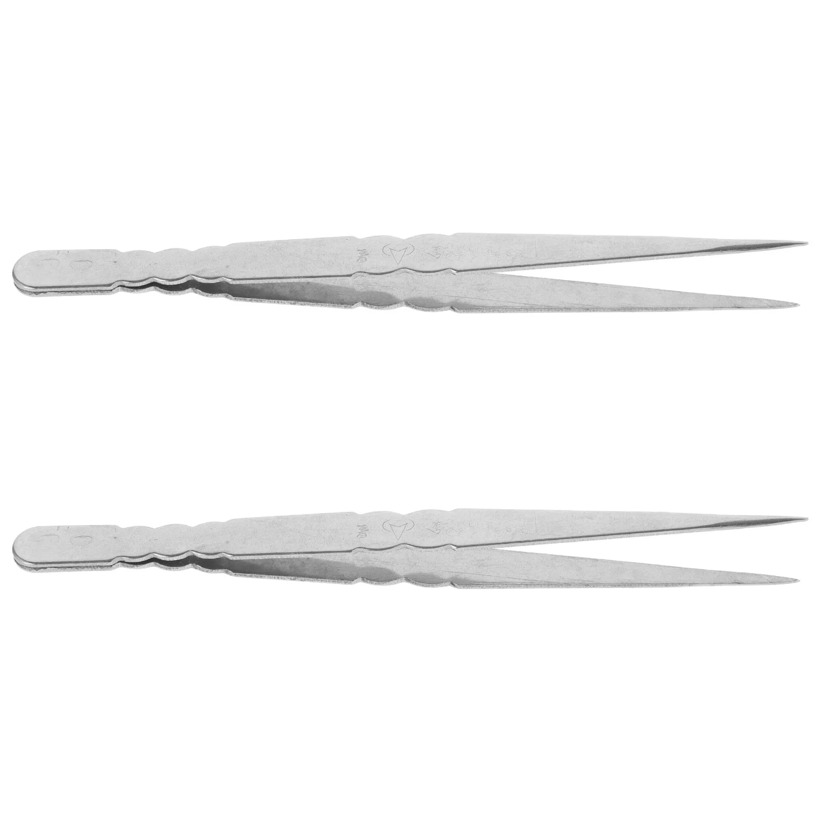 

2Pcs Stainless Steel Tweezers Stamp Collecting Tool Ergonomic Design Non-Slip Grip for Crafting Jewelry Electronics False
