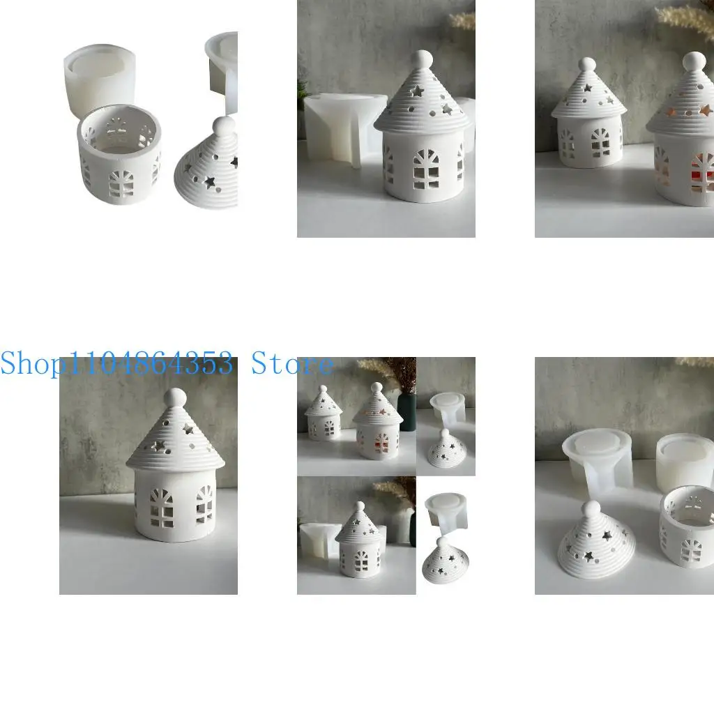 

652F Set of 2 Mongolian Yurt Home Decors Mold Detailed House Silicone Molds for Starry Cover Mongolian Yurt Creations