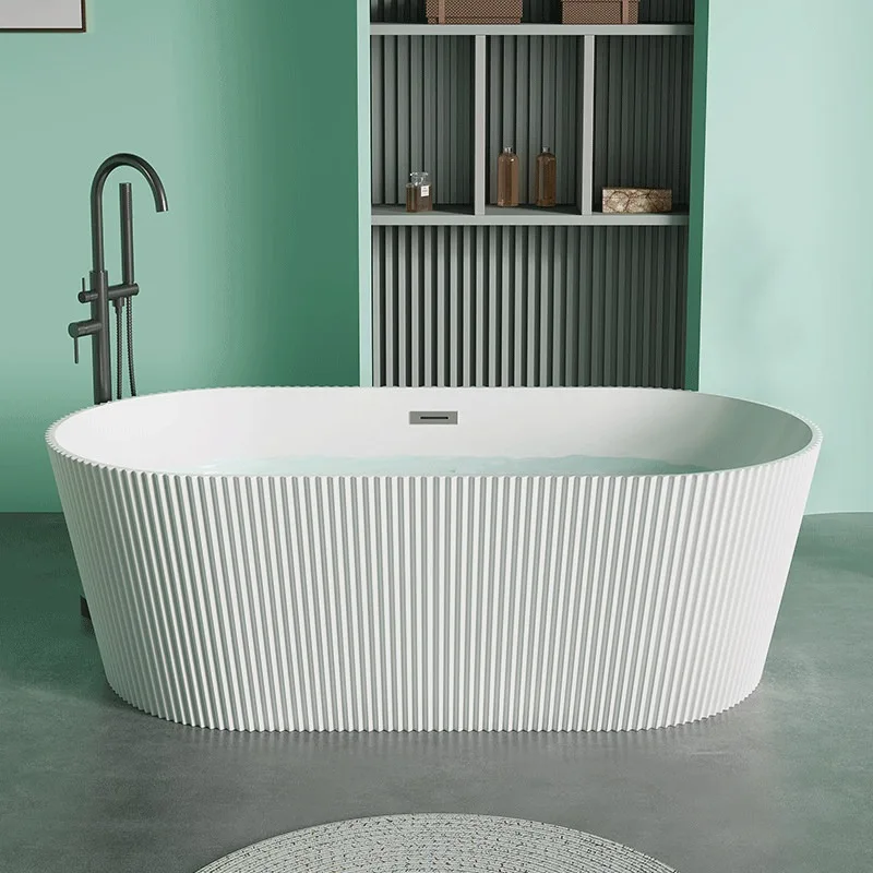 Acrylic freestanding bathtub household insulation integrated seamless European bathtub