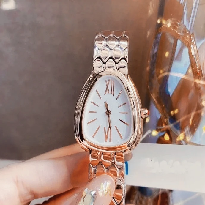 

904L Stainless Steel case, for Women Lady Quartz Dress Watch, Luxury in Snakes Gold Red Green Black