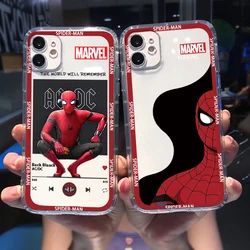 Marvel Superhero Spiderman Art Phone Case For Apple iPhone 14 13 12 11 SE XS XR X 7 8 6 mini Plus Pro MAX Soft Transparent Cover