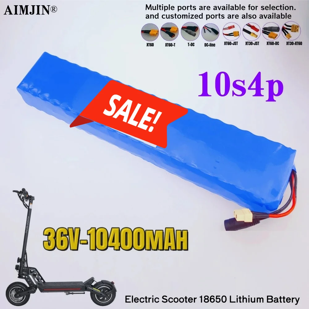 

36 В 10400 мАч литиевая аккумуляторная батарея 10S4P для электрического скутера, электрическая батарея с BMS