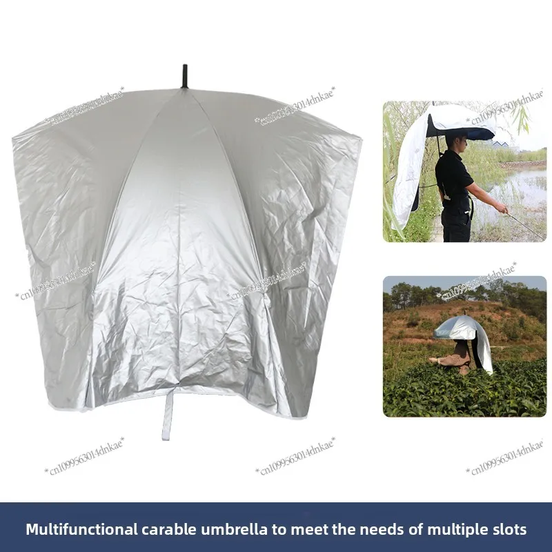 مظلة قطف الشاي من النوع الخلفي تحمل المظلة خفيفة للغاية قبعة الرأس مظلة واقية من الشمس في الهواء الطلق طبقة مزدوجة من الفينيل الإبداعي #2