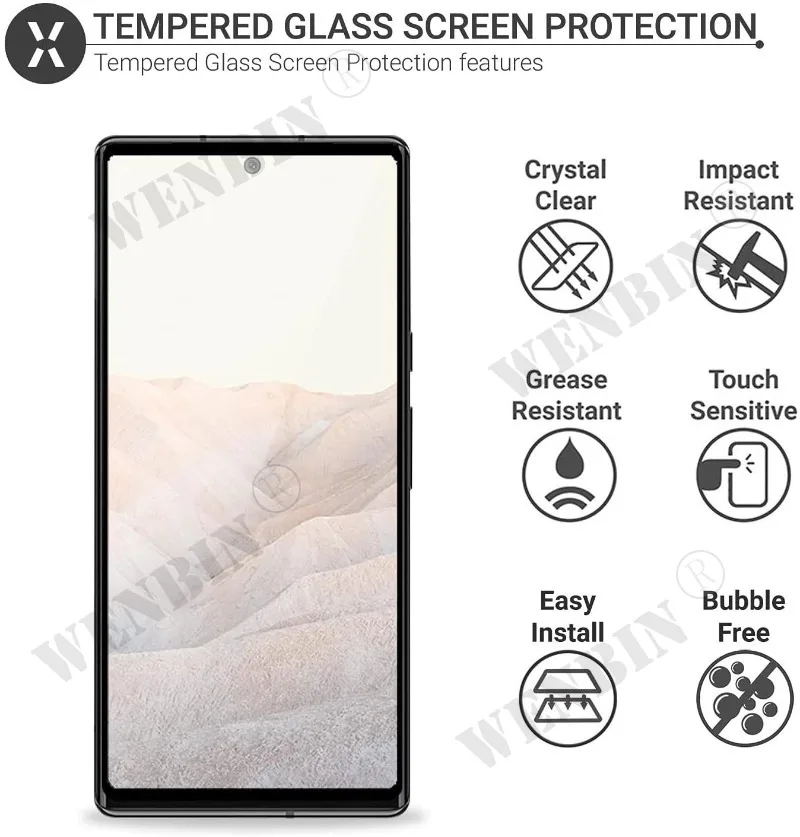 3 Stück gehärtetes Glas für Google Pixel 11 10 9 8 7 6 Pro XL 7A 5A 3 XL gebogener, vollflächiger Displayschutz – Detail 3