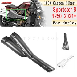 할리 스포츠스터 S 1250 1250S 2021 2022 2023 배기 사이드 패널 커버 페어링 키트 부품, 오토바이 100% 리얼 탄소 섬유