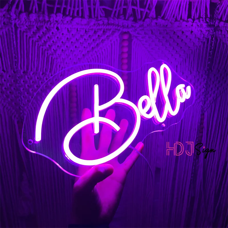 Letrero Led de neón personalizado con nombre personalizado, luces LED de neón para boda, decoración de cumpleaños para dormitorio, letreros de decoración de pared para fiesta en casa