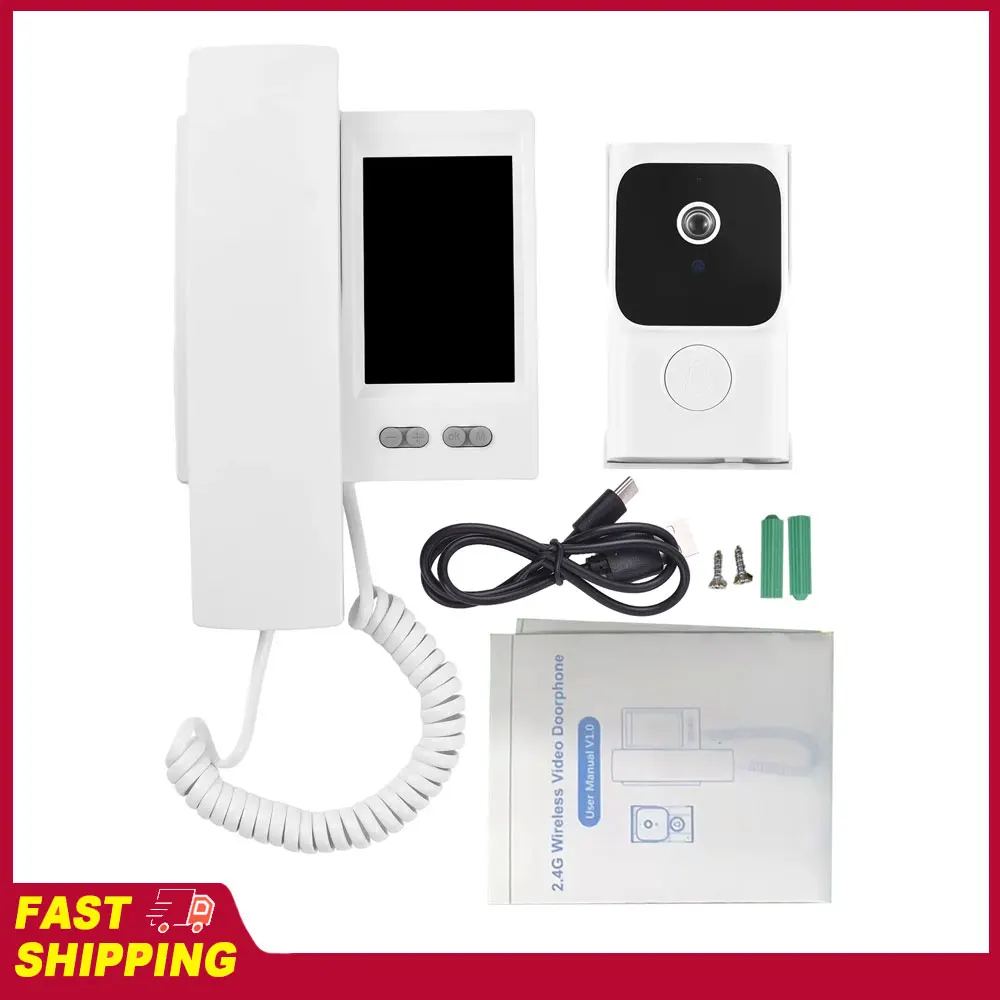 Video Door Phone System 3.5 Inch IPS Screen Wireless Doorbell with Camera Doorphone Telephone Style Wireless Doorbell Intercom