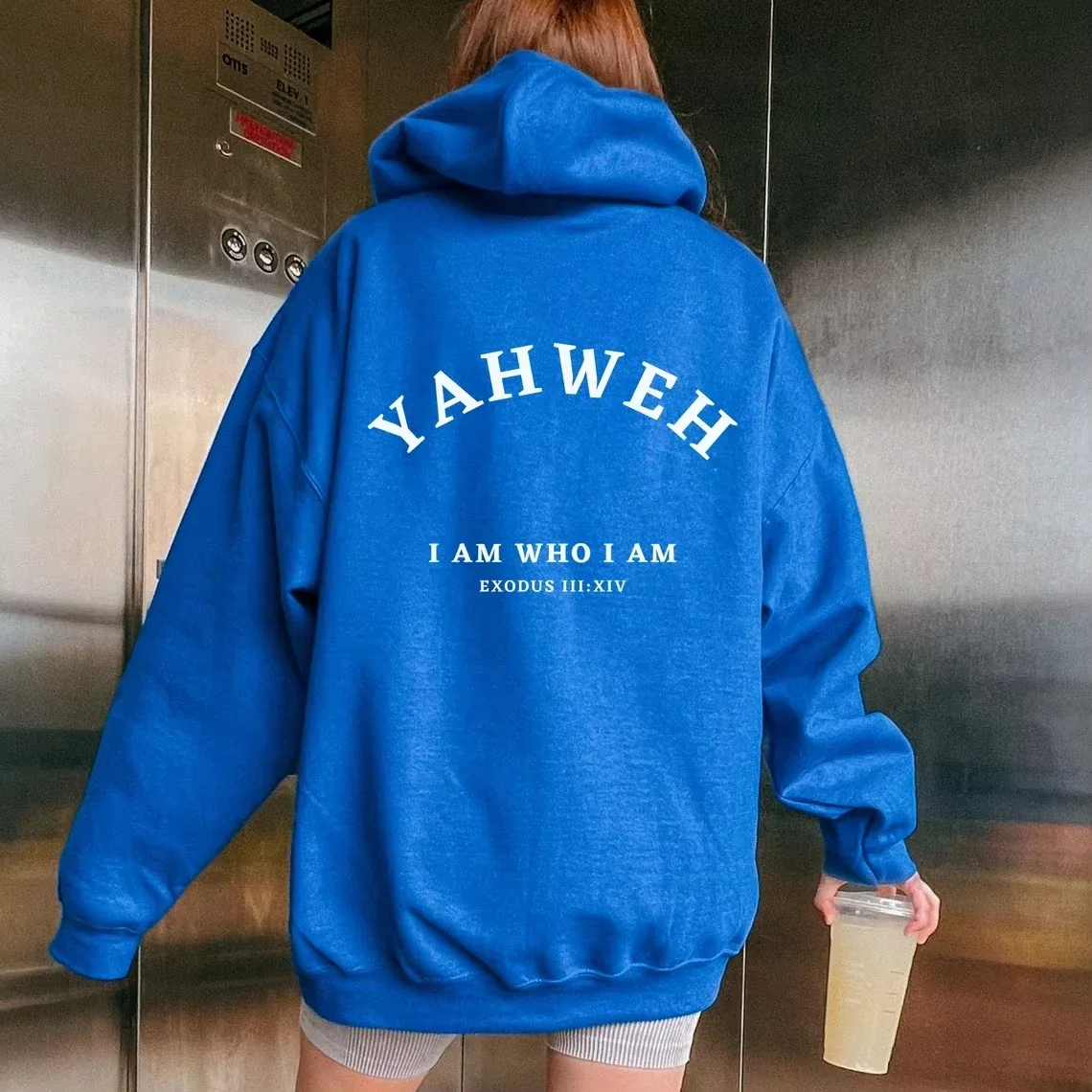 Men\'s Christian YAHWEH Hoodies Jesus Hombre Fashion Popular Streetwear Letter Slogan Printed Women Unisex Hooded Sweatshirts