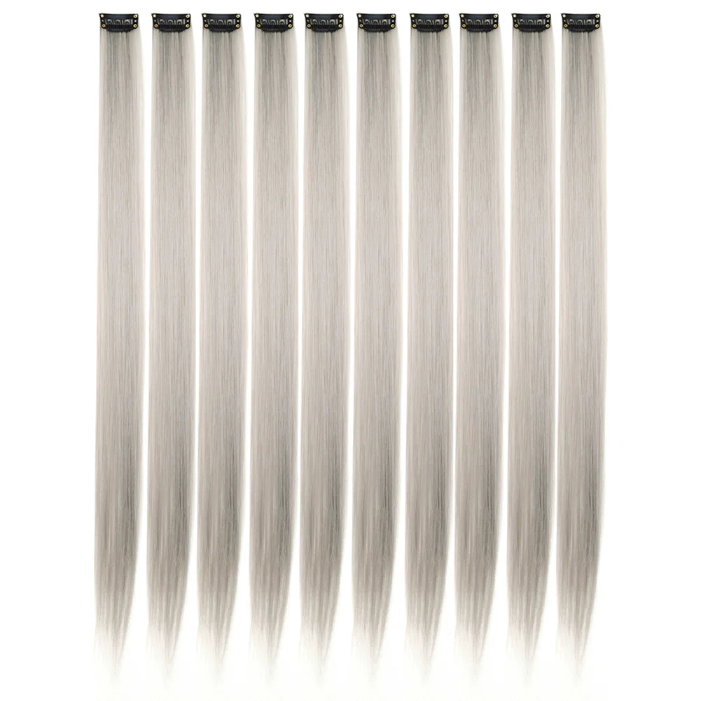 10PCS/Pack Colored Party Highlights Clip in Hair Extensions