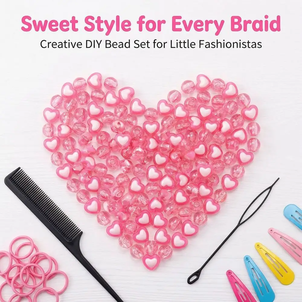 

DIY Colorful Hair Beads Kits Love Heart Mixed Shapes Dreadlock Braids Decor Multi-Color Hair Accessories Acrylic Dreadlock Beads
