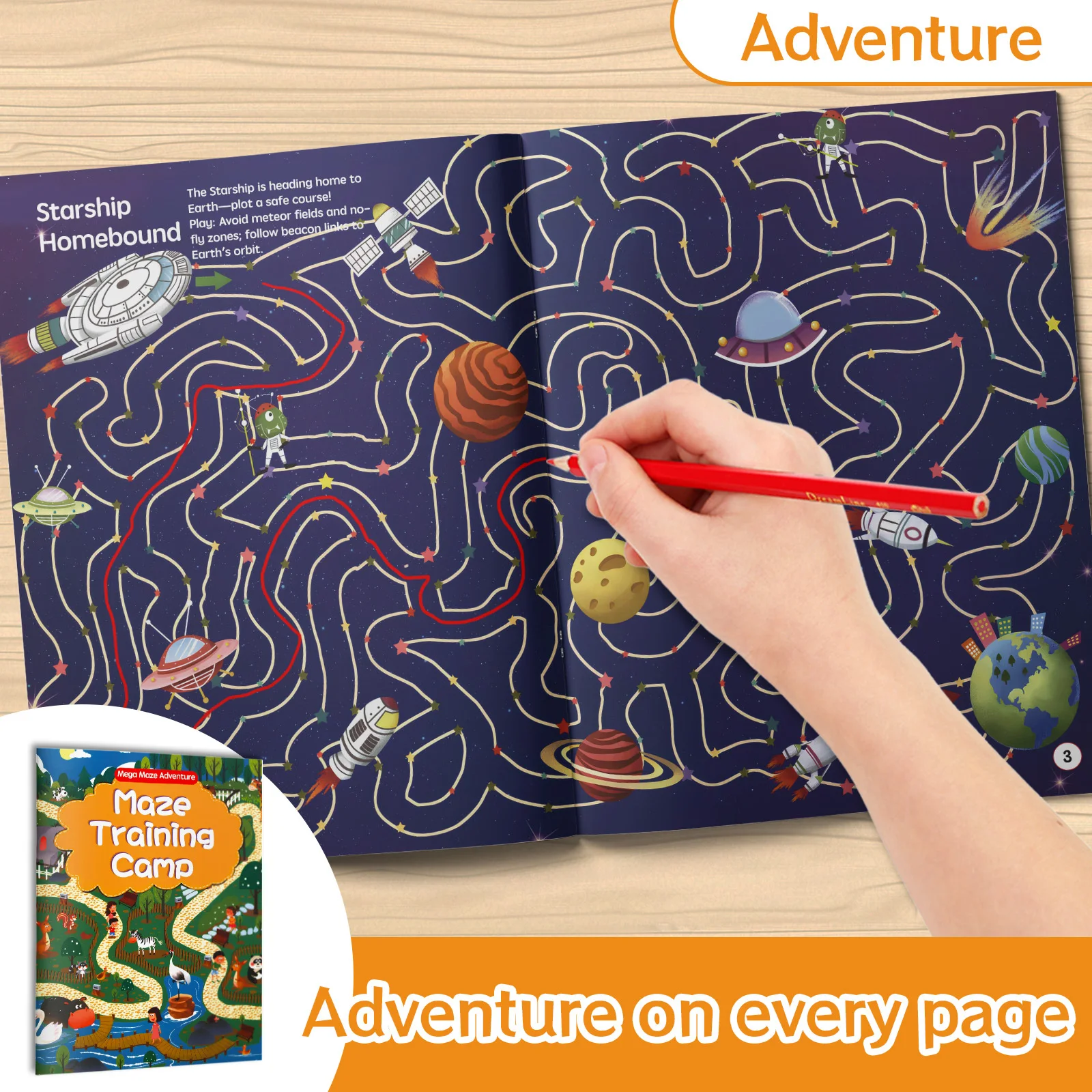Maze Training Camp Book for Kids Illustrated Activity Workbook with Progressive Levels Practice to Strengthen Problem Solving