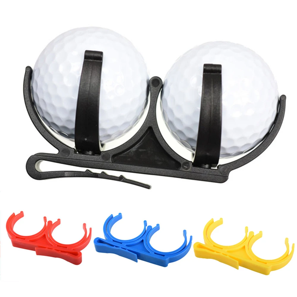 2Pcs Portable Golf Ball Clamp Plastic Golf Ball Clip Holder With Belt Golf Accessories