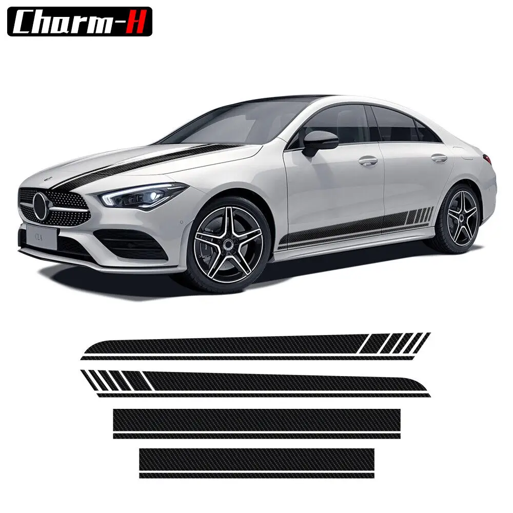 

Car Hood Decal Side Stripes Sticker for Mercedes Benz CLA C118 CLA220 250E CLA35 CLA45