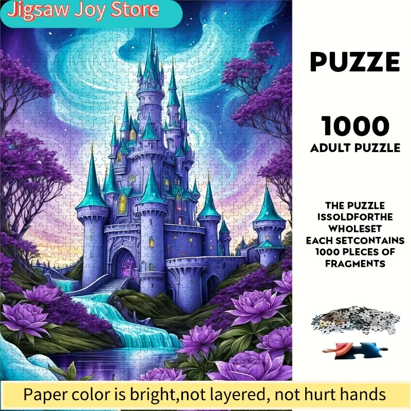 Een Disney-puzzel van een kasteel, stevig en duurzaam, naadloos voor volwassenen, geschikt voor verjaardagen, Halloween, Thanksgiving en Ea
