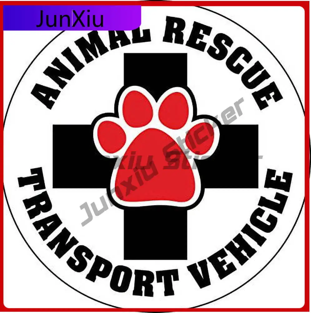 Animal Rescue Transport Vintage Car Laptop Motor Home Bumper Waterproof Vinyl Decal Accessory Unique Retro Vintage Cute Unique