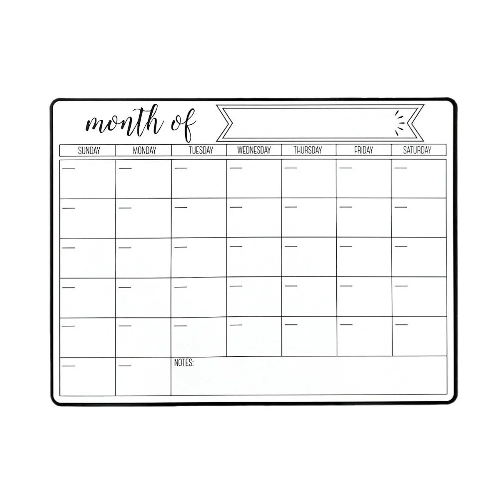 New Magnetic Dry Erase Calendar Easy Clean Wall Mount Monthly Planner Reusable Fridge Message Board Classroom Use