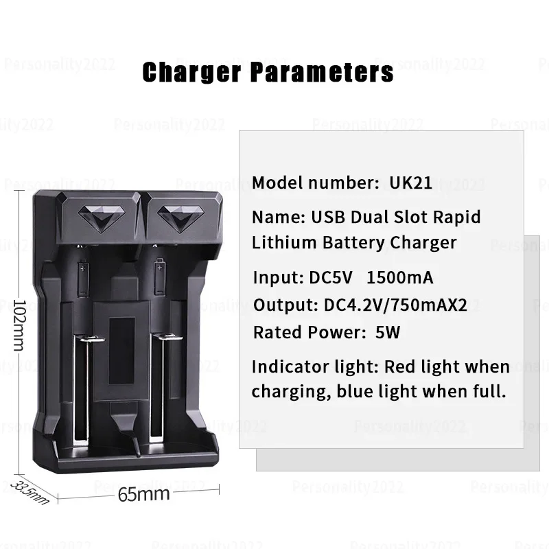 3.7V 18650 2600mAh Lithium Battery Rechargeable Li Ion for Handheld Fan LED Light Flashlight+ Icr18650 Batteries USB Charger