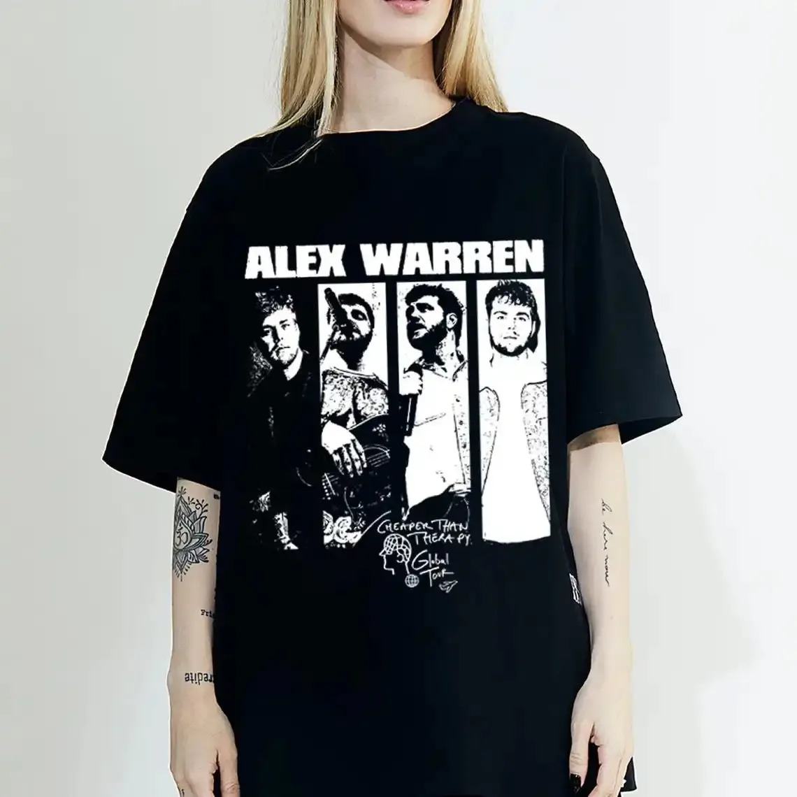 Hip Hop Y2k T-shirt Vintage Alex Warren 2025 Tour T-Shirt Graphic Alex Warren Fan Gift Music T-Shirt Casual Cotton Tops Unisex