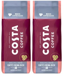 2x Kawa ziarnista COSTA COFFEE Caffe Crema Rich 1kg/ Crema Velvet 1 kg/ Caffe Crema Intense 1kg