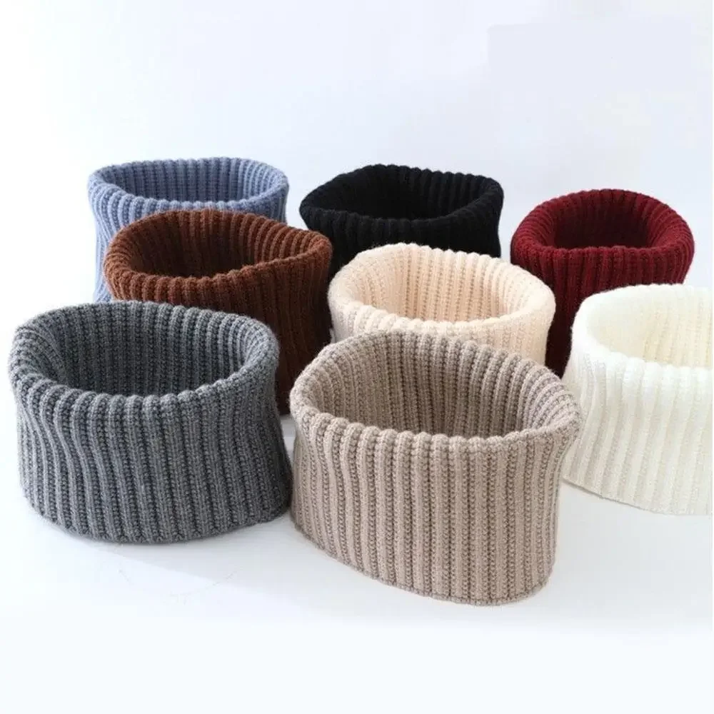 New Knitted Neck Protector Scarf For Women Men Turtleneck Face Cover Winter Skating Snood Scarves Windproof Collar Scarf