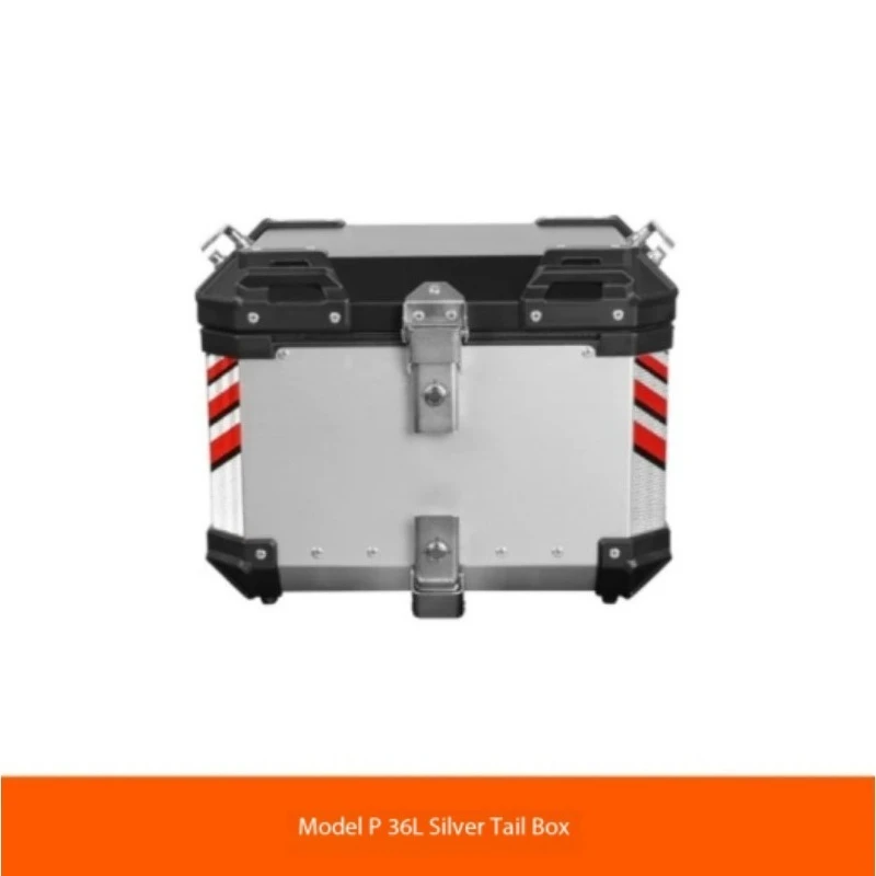 Universal Quick Release 36L Motorcycle Tail Box, Waterproof Top Case Trunk with Mounting Plate