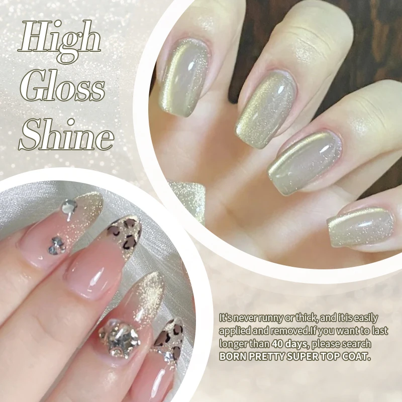 BORN PRETTY 10ml Goud Kleur Kat Magnetische Gel Fonkelende Ultra Shine Losweken Manicure UV Gel Nail Art Vernis zomer Gel Nagels