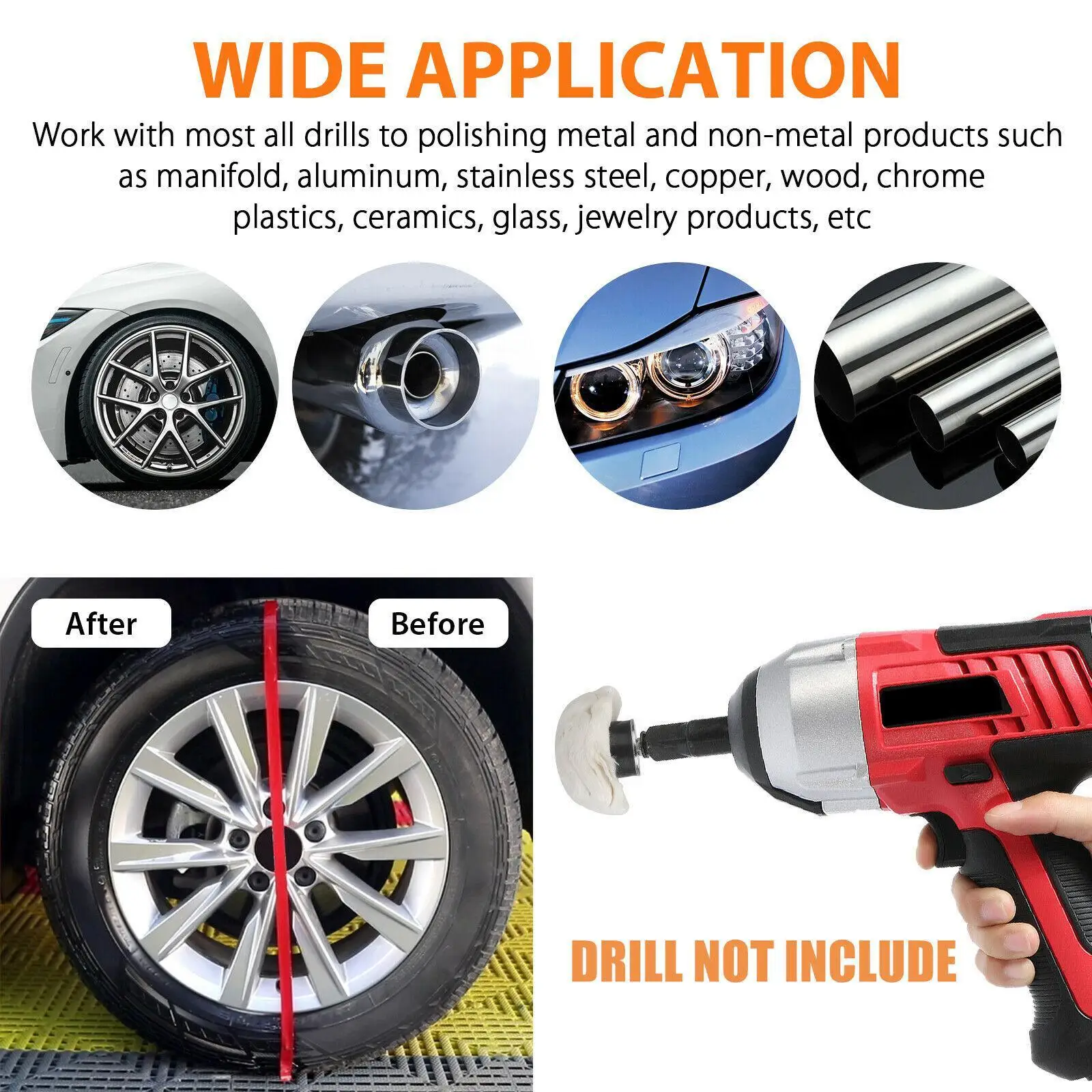 Wide Application Polishing Buffing Wheel Set Sturdy And Durable Made With Cotton Multifunctional