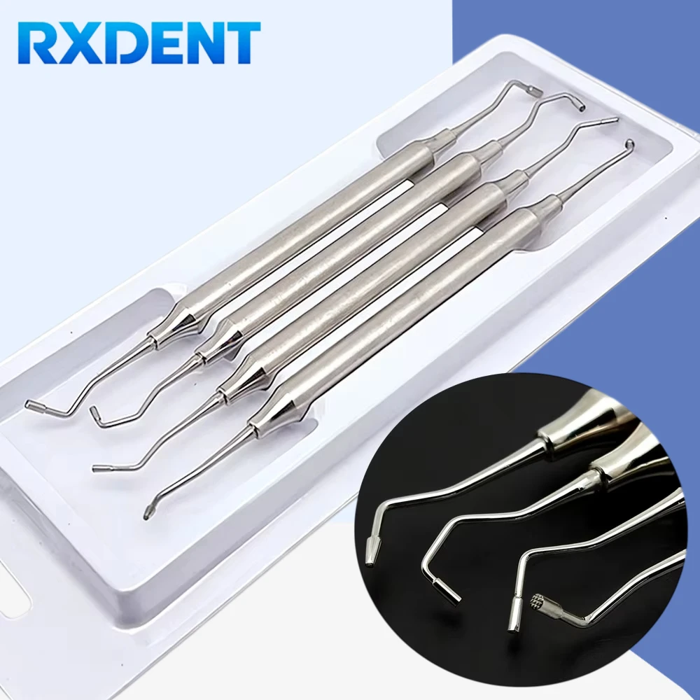 4Pcs Set Professional Dental Bone Graft Filling Instrument Kit Bone Powder Delivery Device & Burnisher Plugger