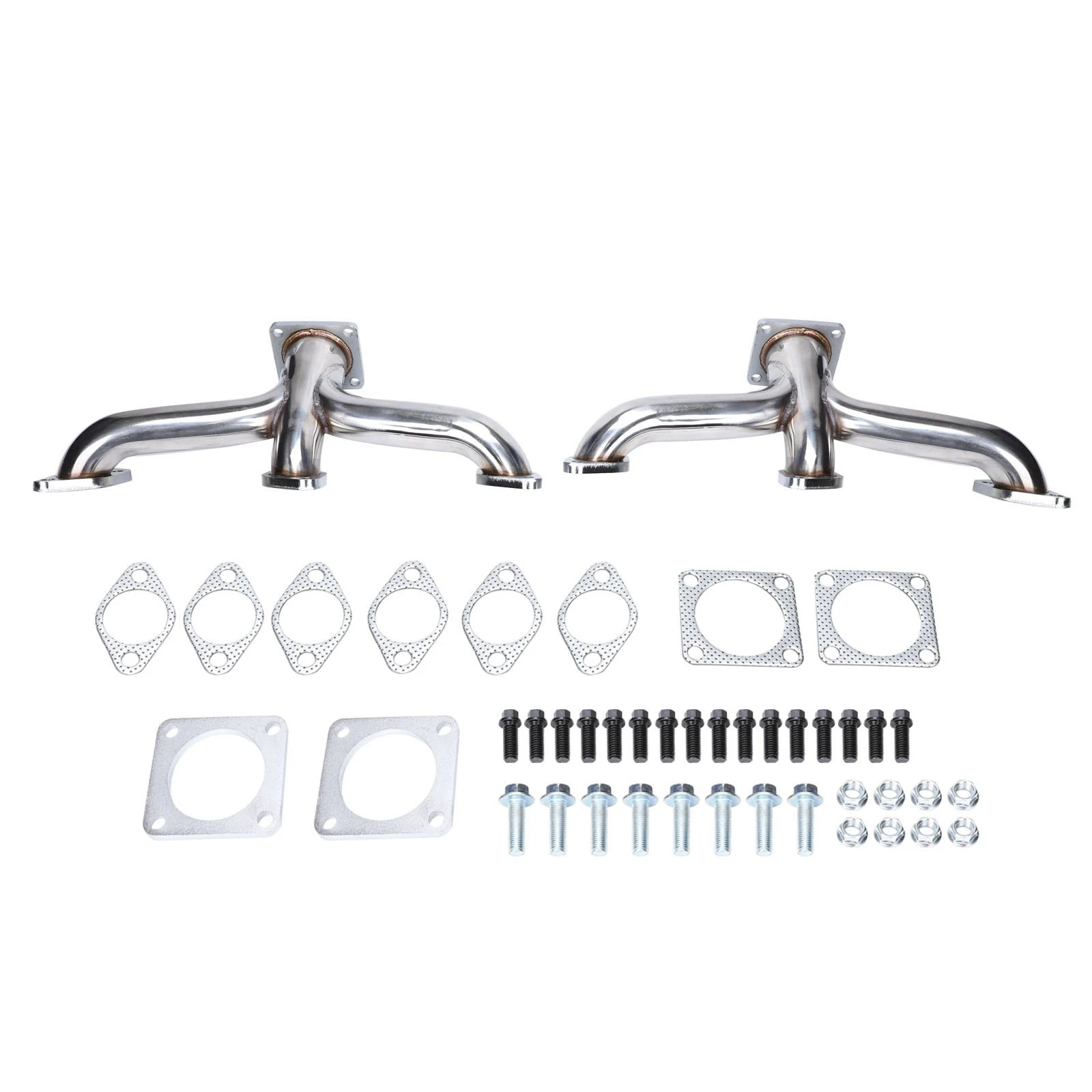 Nuevo tubo de escape de acero inoxidable para cabezales de escape de volcado central Shorty para camioneta de coche 1932-53 Flathead V8 EH28161