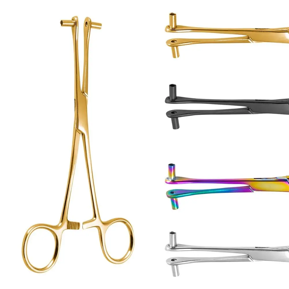 

Body Jewelry Tool Stainless Steel Piercing Clamp Body Piercing Puncture Tool Disposable Professional Tool Tweezers