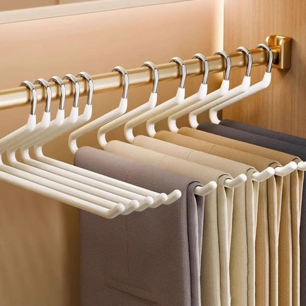 20Pcs Metal Goose Shape Pants Hanger Anti Slip Space Saving Z-Shaped Pant Hangers Seamless Clothes Drying Rack for Home