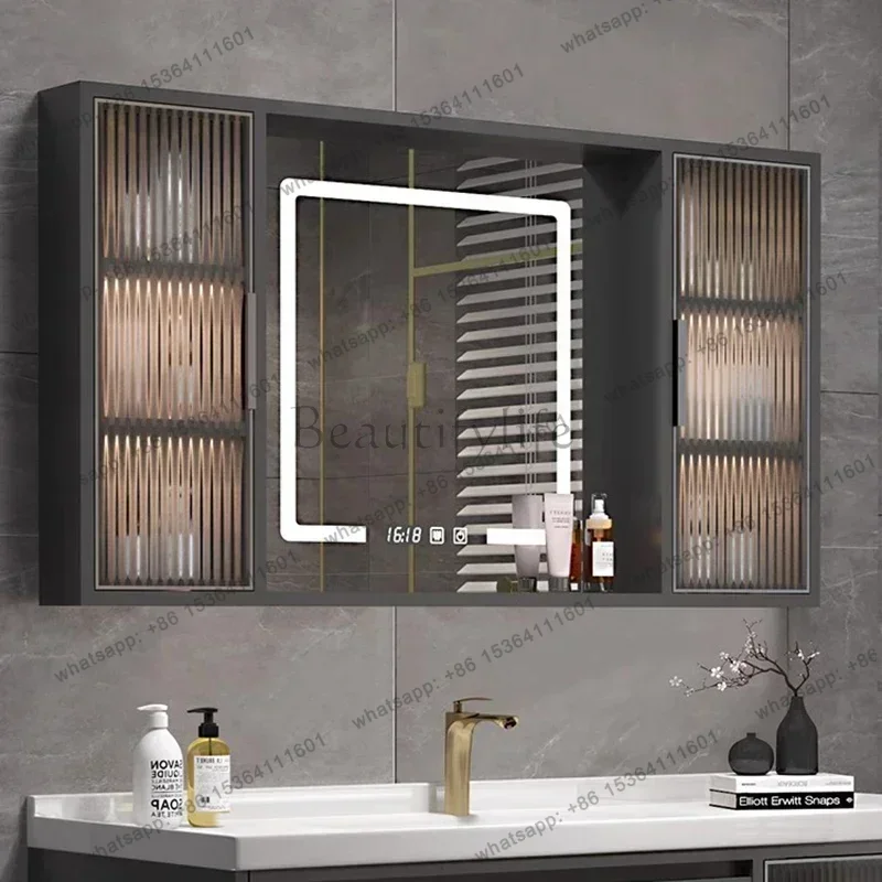 

Smart Bathroom Mirror Cabinet Wall-mounted Multi-functional Anti-fog Mirror Cabinet Simple Home Furniture