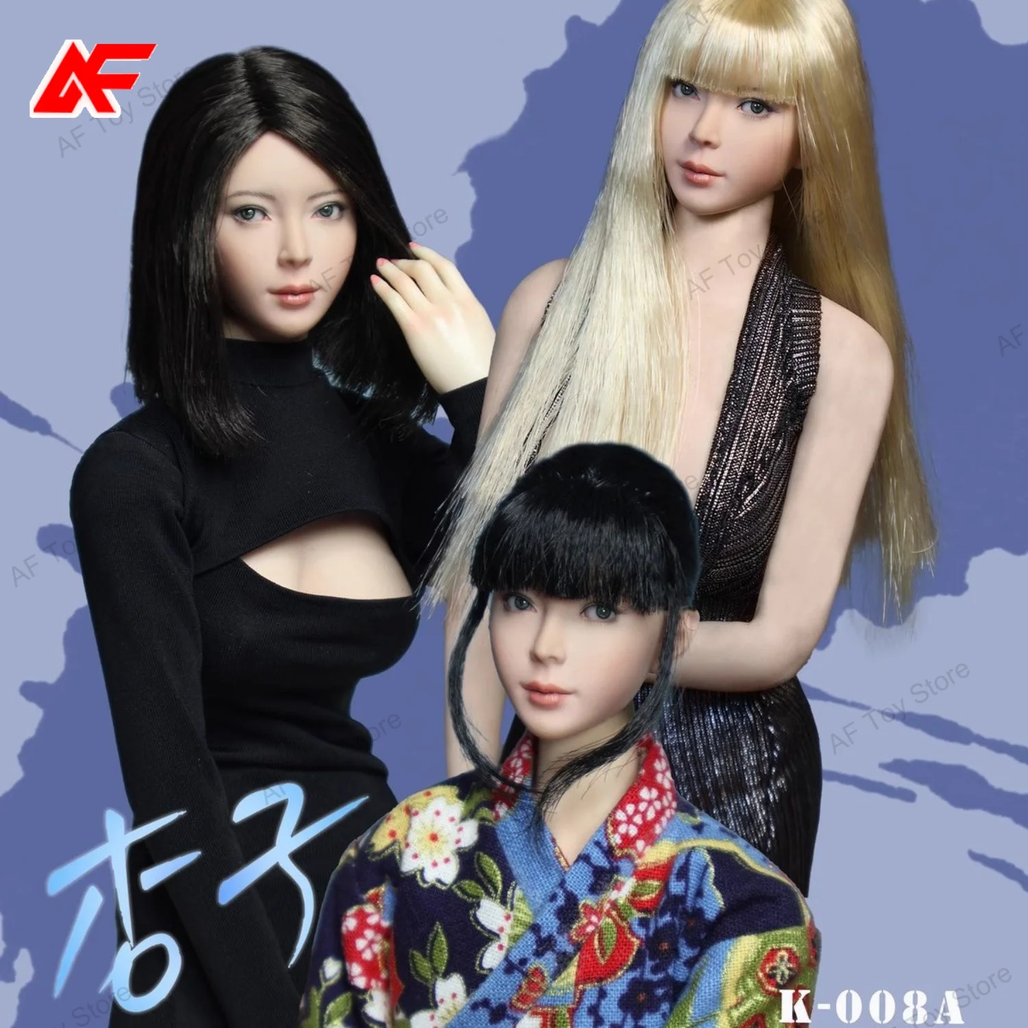

JKTOYS K-008 1/6 Scale Eyes Movable Asian Girl Hana Head Model For 12 inches TBL ANT Female Action Figure Body Doll