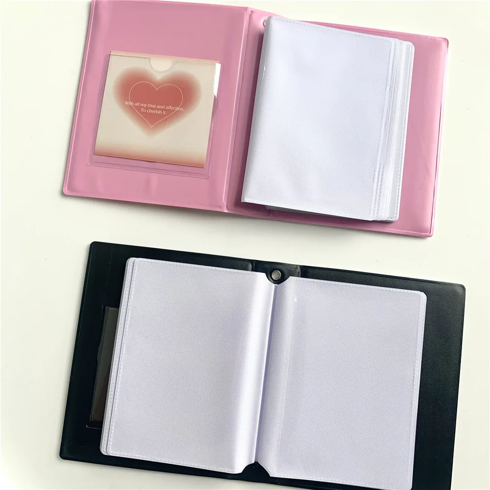 Plástico Encapsulado Única Célula Pai Li De Star Perseguindo Small Card Album, INS Preto Rosa Fantasia Gradiente de Amor, 3"