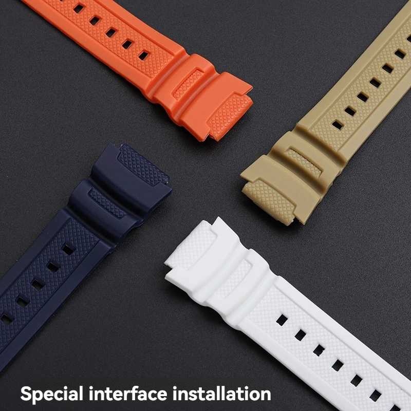 Pulseira de silicone preta de 18mm para casio AE-1000w AQ-S810W SGW-400H SGW-300H pulseira de borracha com fivela de pino pulseira de relógio